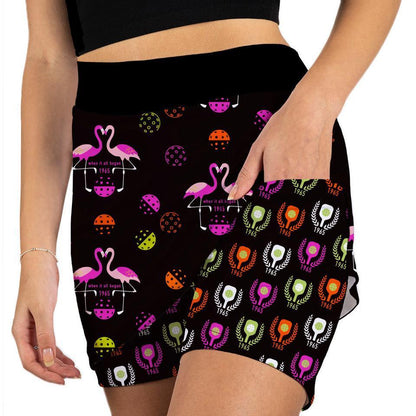 Women's Skort Flamingo Print